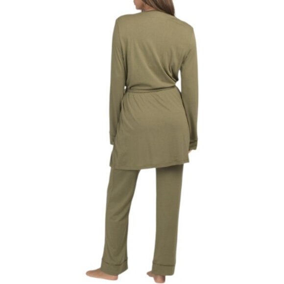 COSABELLA 3pc Pima Cotton Blend Robe Camisole And Pants Set - Picture 2 of 4